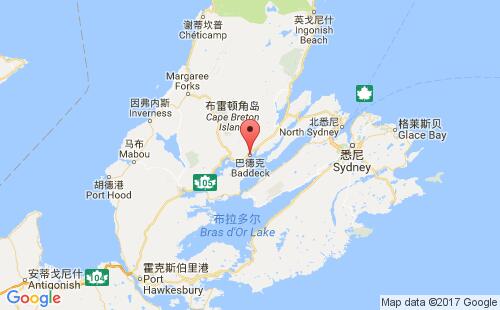 加拿大海運港口巴德克baddeck港口地圖