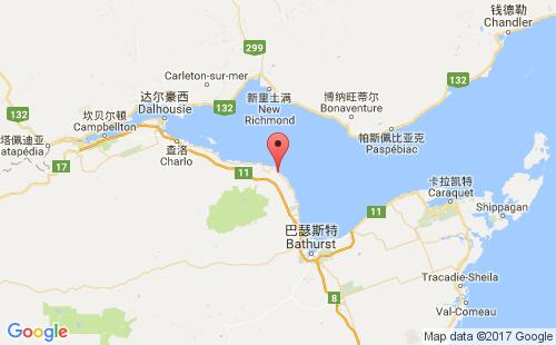 加拿大海運港口貝拉頓belledune港口地圖