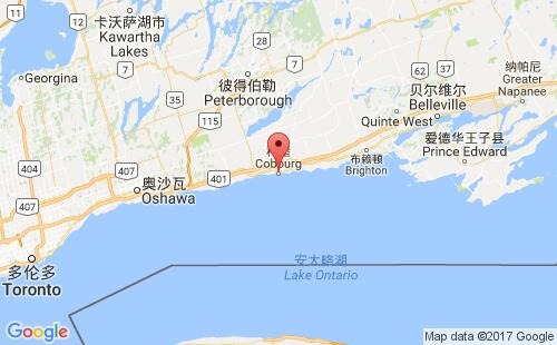 加拿大海運(yùn)港口科堡cobourg,on港口地圖