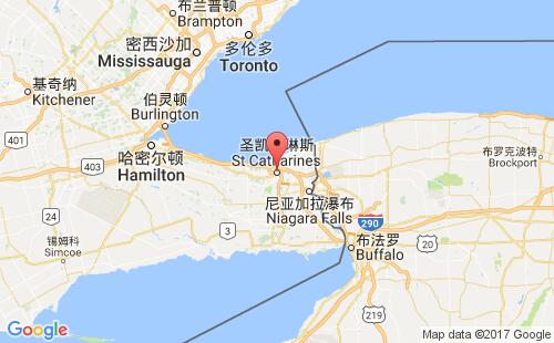 加拿大海運(yùn)港口圣凱瑟琳斯st.catherines港口地圖