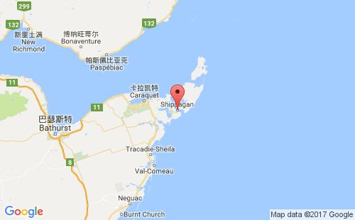 加拿大海運(yùn)港口希皮根shippegan港口地圖