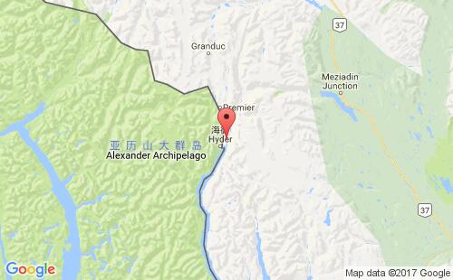 加拿大海運港口斯圖爾特stewart,bc港口地圖