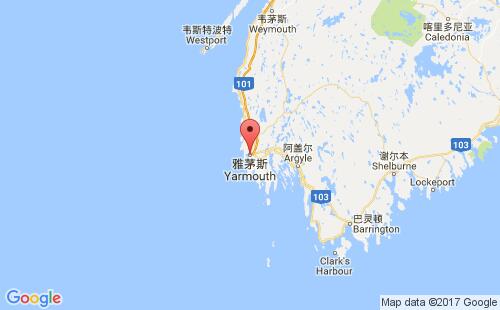 加拿大海運港口雅茅思yarmouth,ca港口地圖