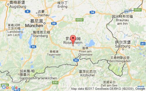 德國(guó)港口羅森海姆rosenheim港口地圖