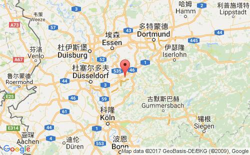 德國港口伍珀塔爾wuppertal港口地圖