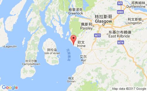 英國港口阿德羅森ardrossan港口地圖