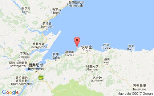 英國(guó)港口伯格黑德burghead港口地圖