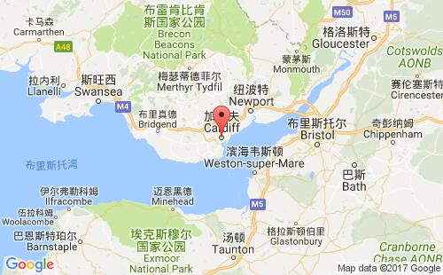 英國(guó)港口加的夫cardiff港口地圖