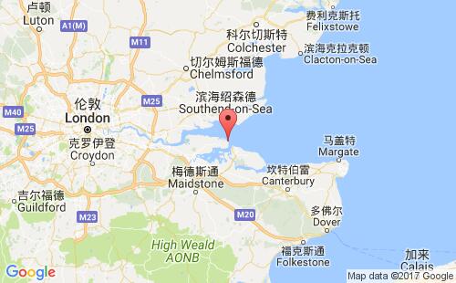 英國(guó)港口谷島isle of grain港口地圖