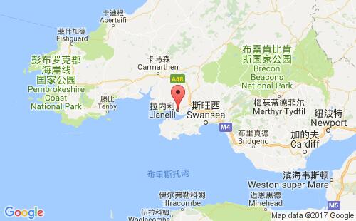 英國港口拉內利llanelli港口地圖