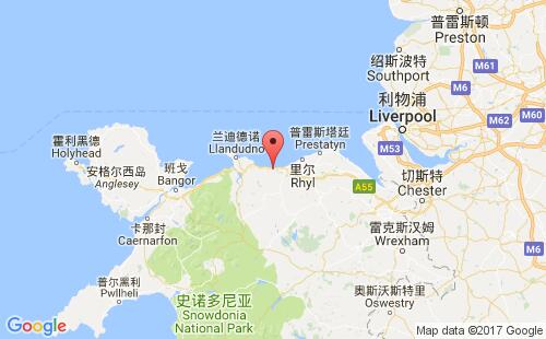 英國港口蘭杜拉斯llanddulas港口地圖