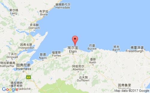 英國港口洛西茅斯lossiemouth港口地圖