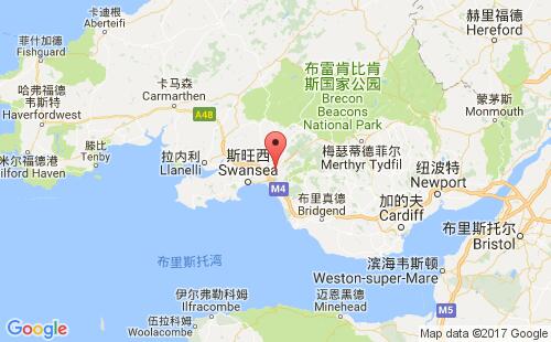 英國港口尼思neath港口地圖