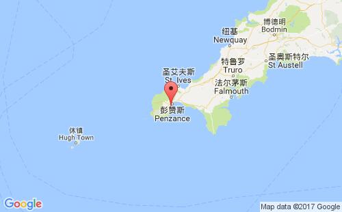 英國(guó)港口紐林newlyn港口地圖