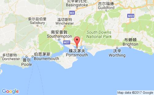 英國(guó)港口樸次茅夫portsmouth港口地圖
