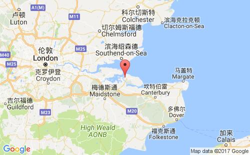英國(guó)港口昆伯勒queenborough港口地圖