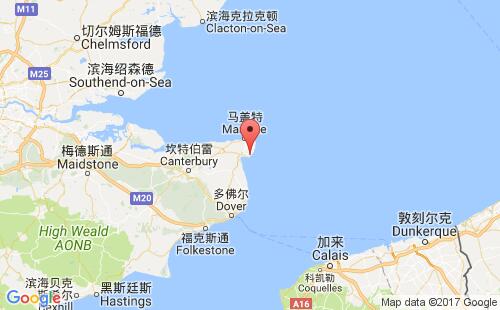 英國(guó)港口拉姆斯蓋特ramsgate港口地圖