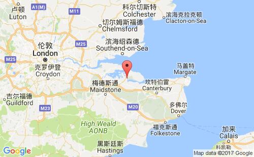 英國港口利德哈姆多克ridham dock港口地圖