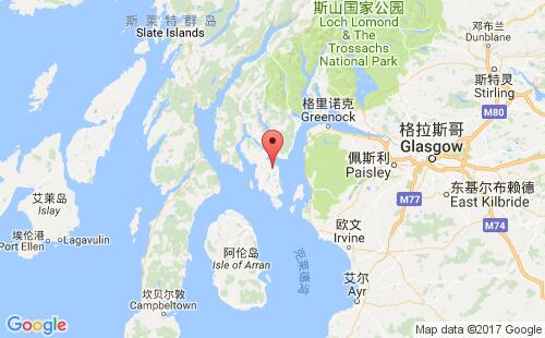 英國(guó)港口羅斯西rothesay港口地圖