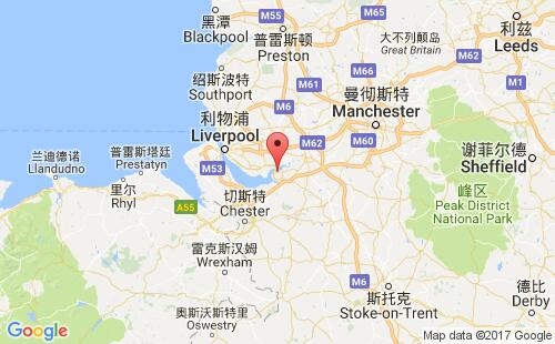 英國(guó)港口朗科恩runcorn港口地圖