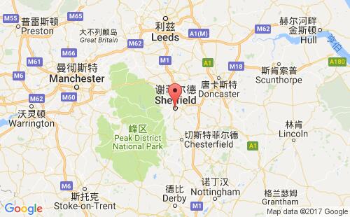 英國港口謝菲爾德sheffield港口地圖