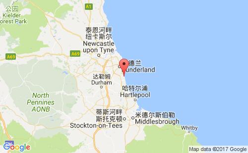 英國(guó)港口錫厄姆seaham港口地圖