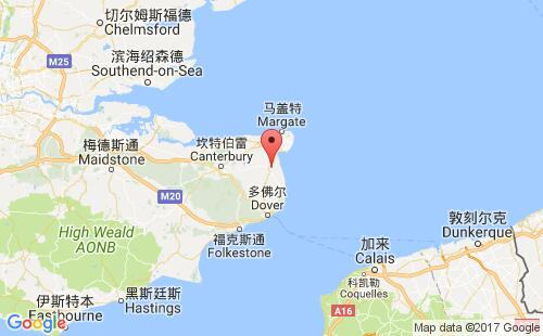 英國(guó)港口桑德威奇sandwich港口地圖