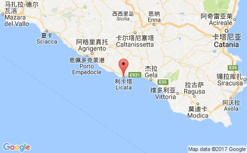 意大利港口利卡塔licata港口地圖