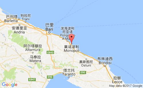 意大利港口莫諾波利monopoli港口地圖