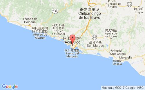 墨西哥海運港口阿卡普爾科acapulco港口地圖