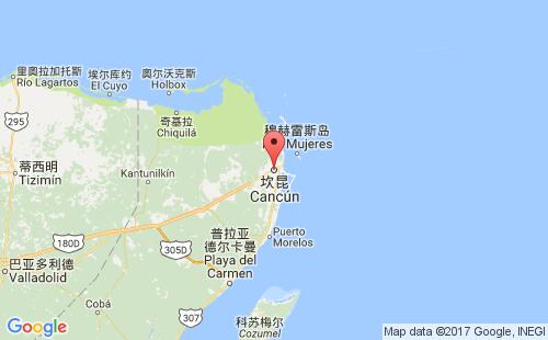 墨西哥海運(yùn)港口坎昆cancun港口地圖
