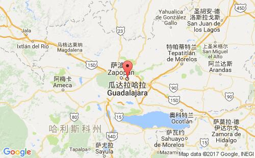 墨西哥海運港口瓜達拉哈拉guadalajara港口地圖