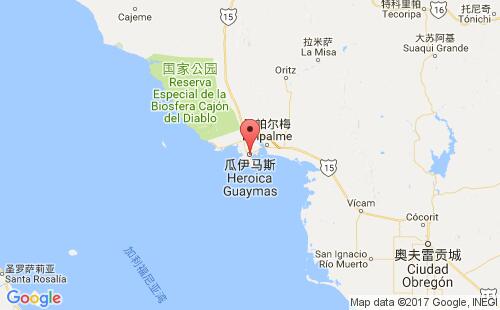 墨西哥海運(yùn)港口瓜伊馬斯guaymas港口地圖
