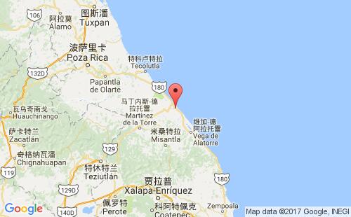 墨西哥海運(yùn)港口瑙特拉nautla港口地圖