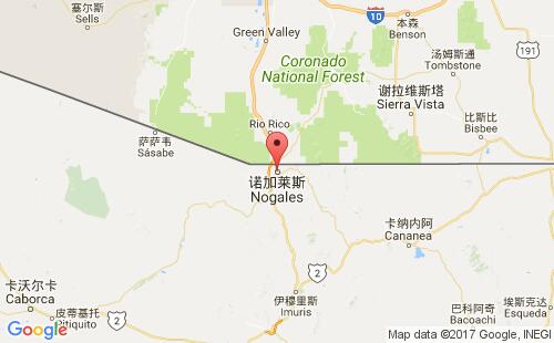 墨西哥海運港口諾加萊斯nogales港口地圖