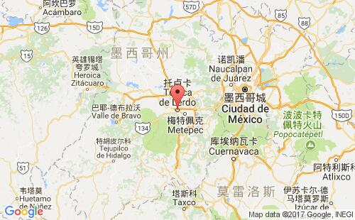 墨西哥海運(yùn)港口托盧卡toluca港口地圖