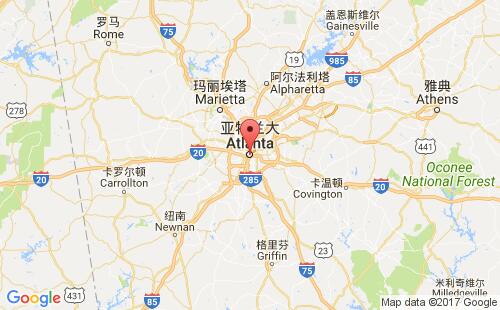 美國海運(yùn)港口亞特蘭大atlanta,ga港口地圖
