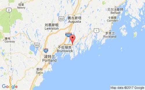 美國海運港口巴斯bath,me港口地圖