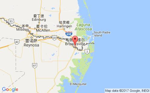 美國(guó)海運(yùn)港口布朗斯維爾brownsville,tx港口地圖