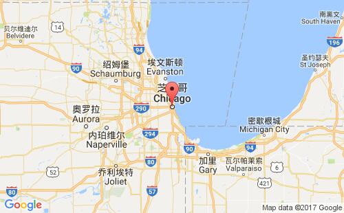 美國海運港口芝加哥chicago,il港口地圖
