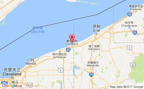 美國(guó)海運(yùn)港口康尼奧特港conneaut harbour港口地圖