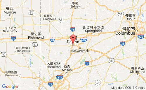 美國(guó)海運(yùn)港口代頓dayton,oh港口地圖