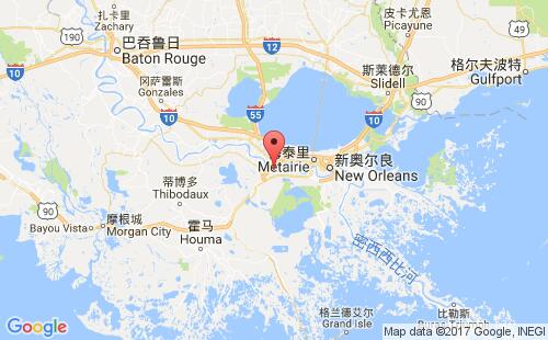 美國(guó)海運(yùn)港口特斯特漢destrehan港口地圖