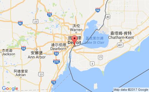 美國海運(yùn)港口底特律detroit,mi港口地圖