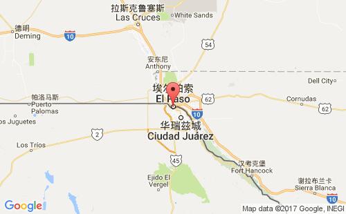 美國海運港口厄爾巴索el paso,tx港口地圖