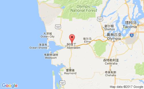 美國海運港口格雷斯港grays harbour港口地圖