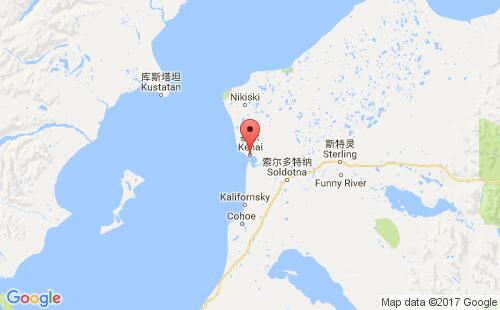 美國海運港口克奈kenai,ak港口地圖