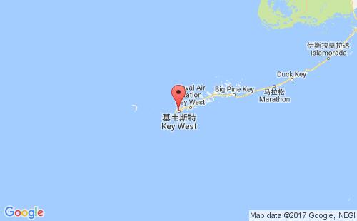 美國(guó)海運(yùn)港口基韋斯特key west港口地圖