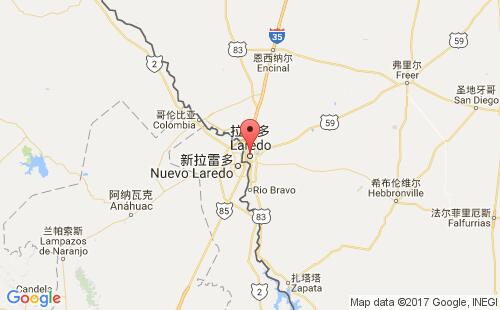 美國海運(yùn)港口拉雷多l(xiāng)aredo,tx港口地圖