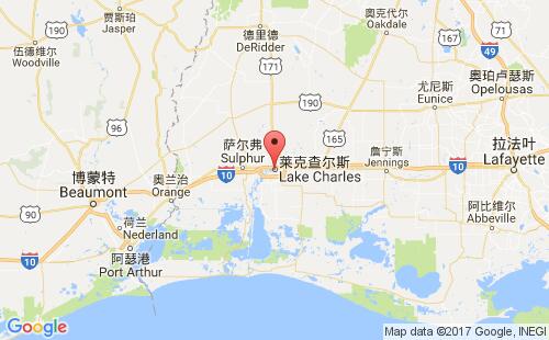 美國(guó)海運(yùn)港口萊克查爾斯lake charles港口地圖